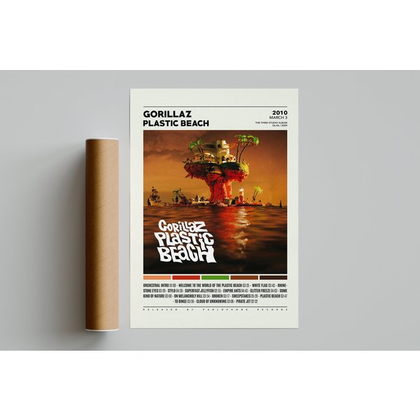 Gorillaz Posters / Plastic Beach Poster / Album Cover Poster-image