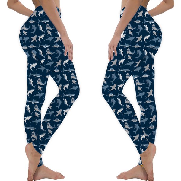 Shark Pattern Leggings-image
