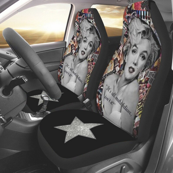 Marilyn Monroe Its All Make Believe Car Seat Covers (set Of 2)