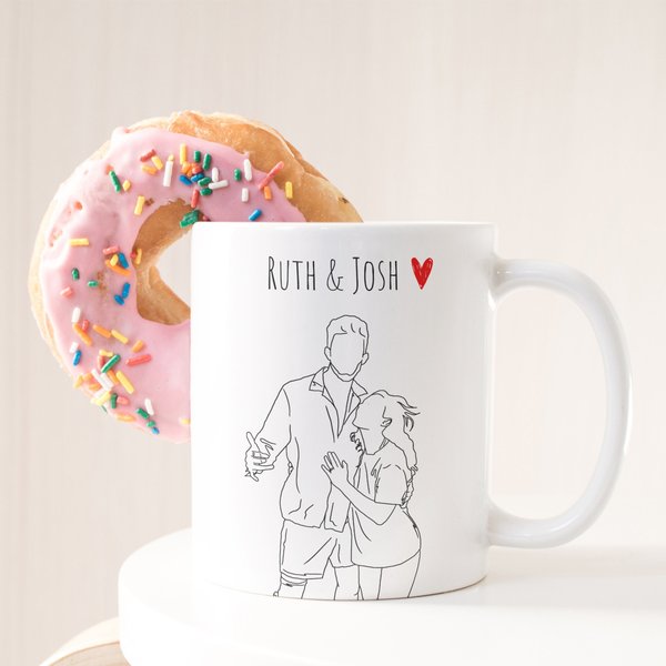Custom Mug Using Photo Drawing From Photo Custom Coffee Cup Line Portrait Mugs-image