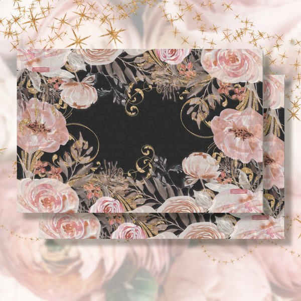 Boho Floral Blush Pink Rose Gold Foliage Decoupage Tissue Paper