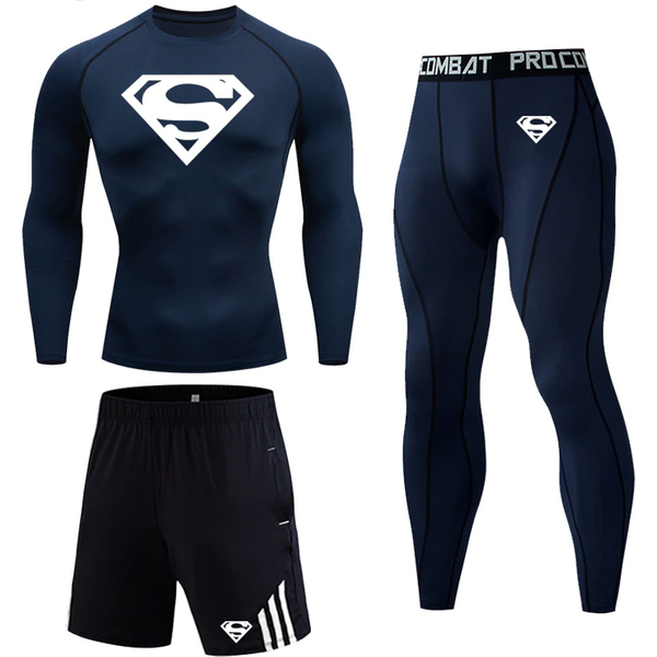 Gym Compression Running Rash-Guard Base Layer Shorts Leggings-image