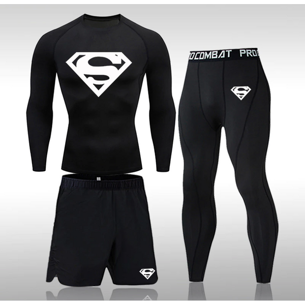 Gym Compression Running Rash-Guard Base Layer Shorts Leggings-image