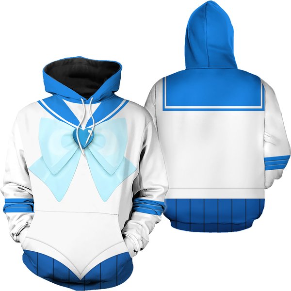Sailor Mercury Halloween Costumes 3D Hoodie-image