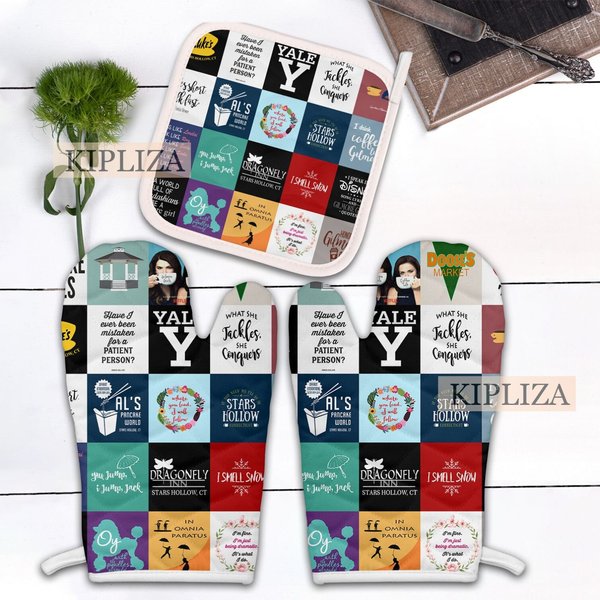 Gilmore Girls Combo 2 Oven Mitts And 1 Pot Holder Set