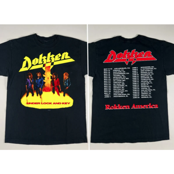 Dokken T-Shirt, Dokken Under Lock And Key Tour 1985 Unisex T-Shirt-image
