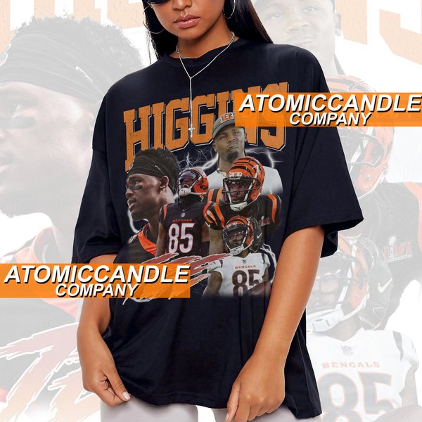 Vintage Tee Higgins Shirt, Football T-Shirt Classic 90 For Fans, Custom Bootleg Rap-image