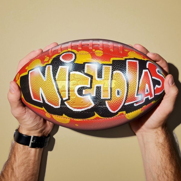 Custom Football With A Name Hand-painted On Ball