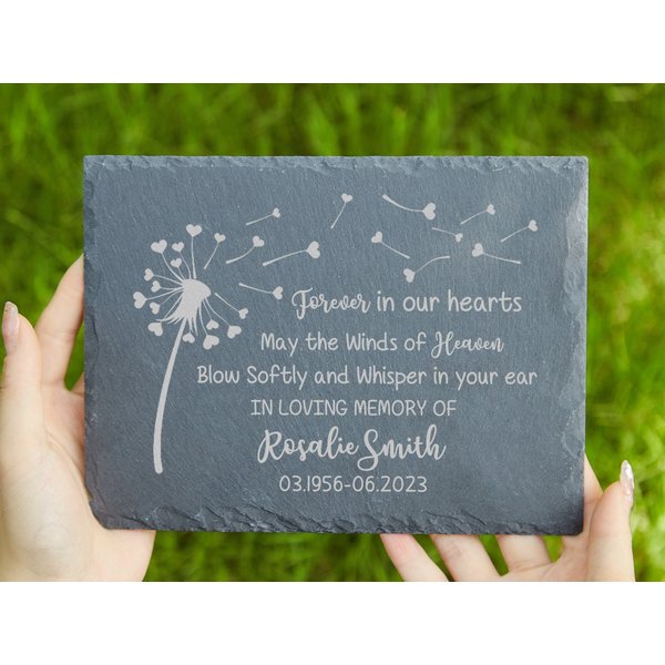 Personalized Memorial Stone, May The Winds Of Heaven Blow Softly, Sympathy Gift
