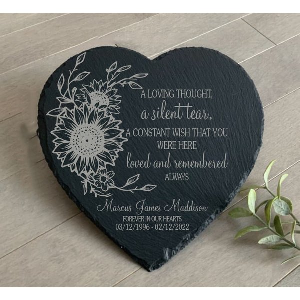 A Silent Tear, Sympathy Gift, Slate Grave Marker, Keepsake, Remembrance, Bereavement Gift