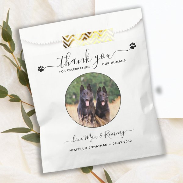 Pet Wedding Custom Photo Dog Treat Doggie Favor Bag