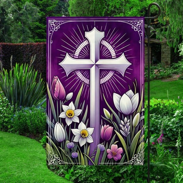 Easter Christian Garden Flag, Lent Season Christian Religious Flag Double Sided Flag-image