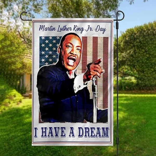 Martin Luther King Jr Garden Flag, Mlk Day Flag Double Sided, Patriotic Day-image