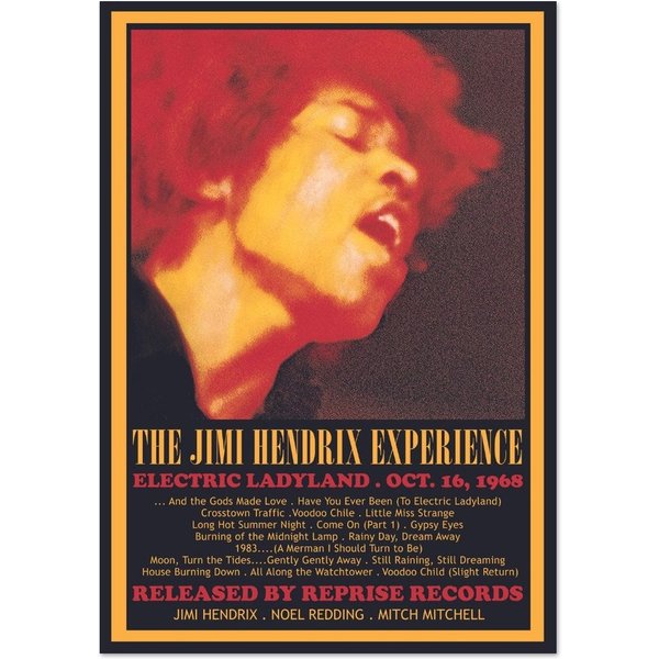 The Jimi Hendrix Experience 1968 Album Vintage Poster-image