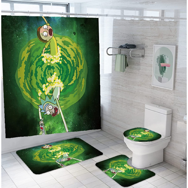 Rick And Rickandmorty Shower Curtain Set, Bathroom Set