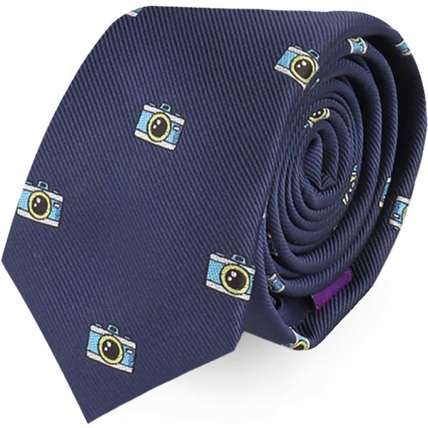 Camera Photographer Videographer Picture Skinny Tie Mens Necktie-image