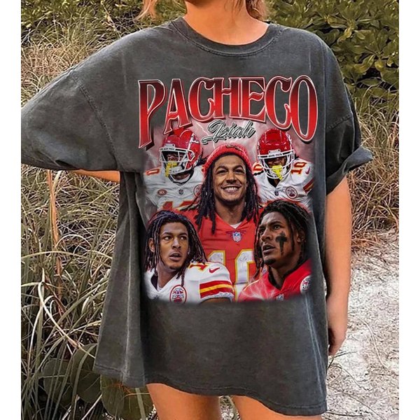 Vintage Isiah Pacheco Shirt,90S Graphic Style T Shirt-image