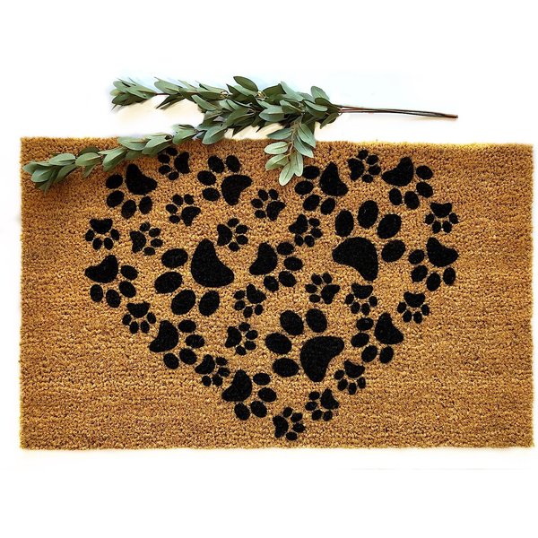 Heart Doormat | Paw Print Doormat | Valentines Day Mat | Dog Lover | Dog Doormat | Paw Prints