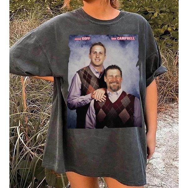 Vintage Jared Goff Dan Campbell Shirt, Game Day Shirt, Vintage 90'S Shirt-image