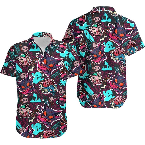 Bulbasaur Zombie Dark Hawaiian Shirt-image