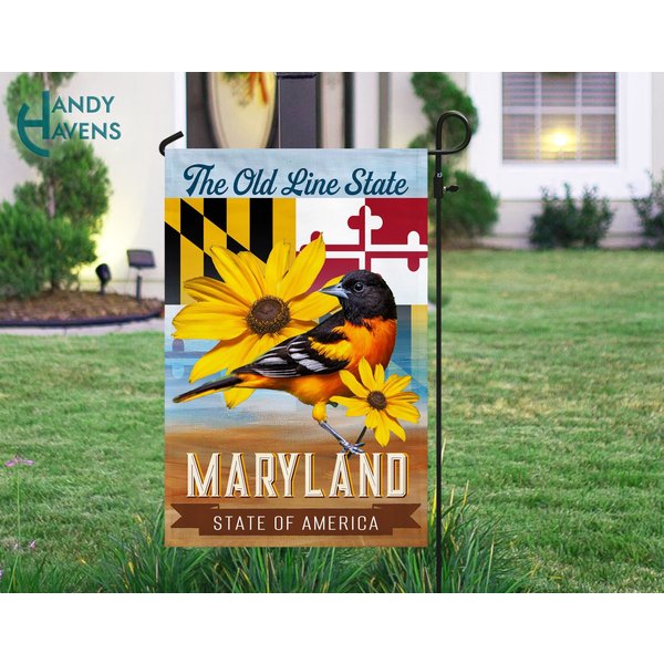 Maryland State Flag, The Old Line State Garden Flag, Baltimore Oriole Bird Decor-image