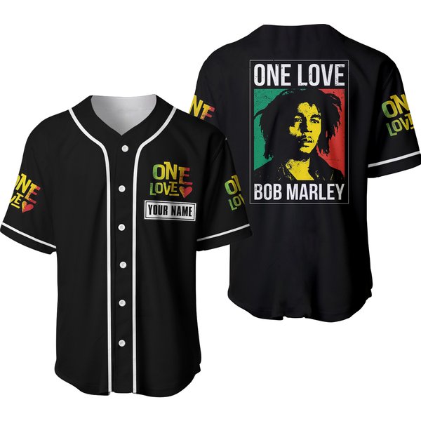 Personalized One Love Bob Marley Jersey Shirt-image