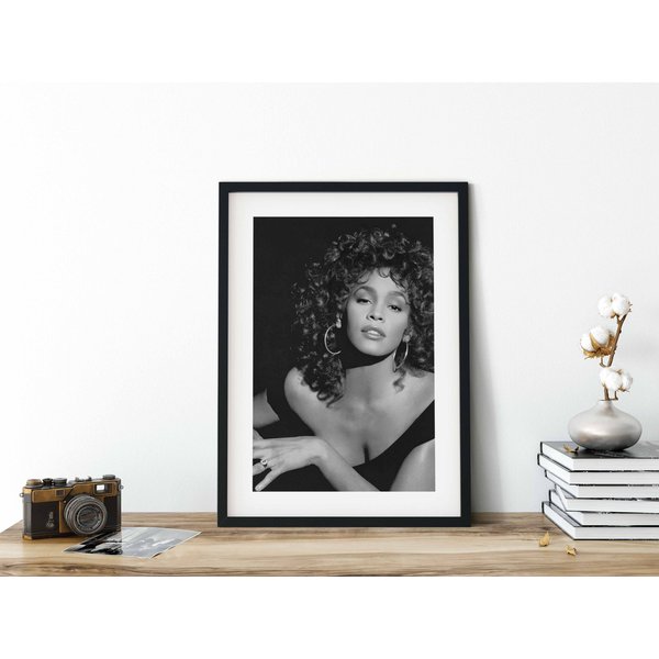 Whitney Houston Black And White Poster-image