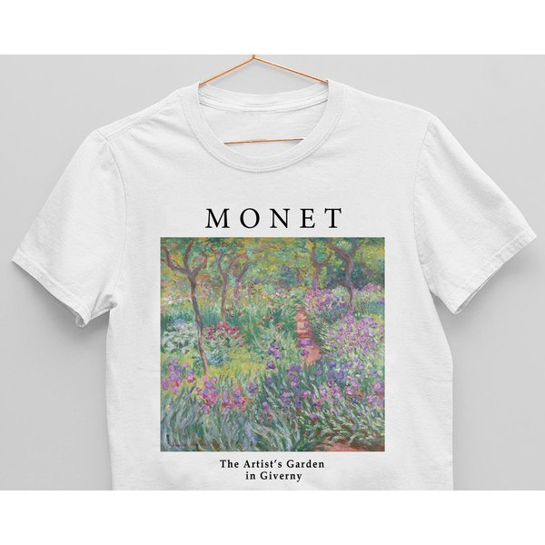 The Artist's Garden In Giverny (1900) T Shirt, Claude Monet, Art T Shirt, Art Lover-image