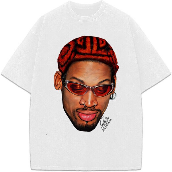 Dennis Rodman Zig Zag Red Hair Rodzilla Hollywood 90'S Vintage Design T-Shirt-image