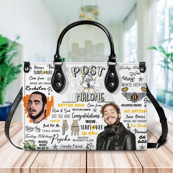 Post Malone Premium Leather Bag,post Malone Lover's Leather Handbag