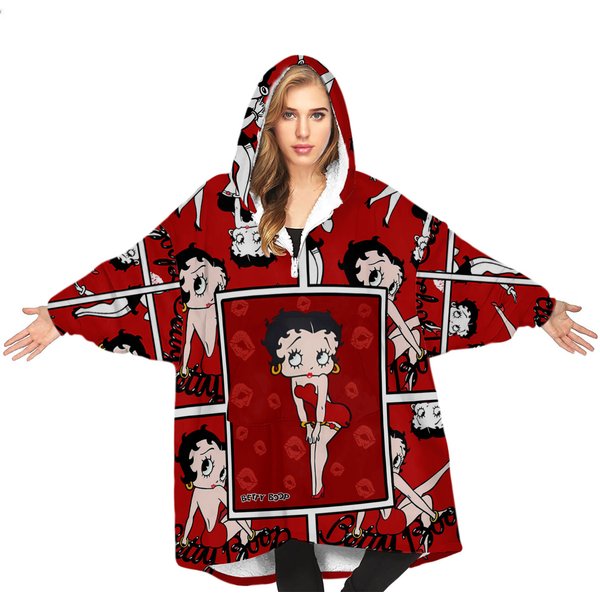 Betty Boop Fleece Hoodie Blanket-image