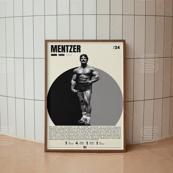Mike Mentzer Poster, Bodybuilding Poster, Gym Wall Art, Sports Poster-image