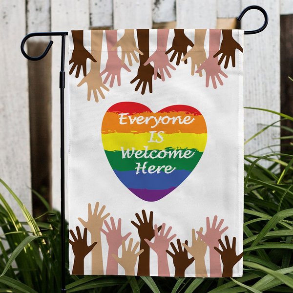 Everyone Is Welcome Here Garden Flag-image