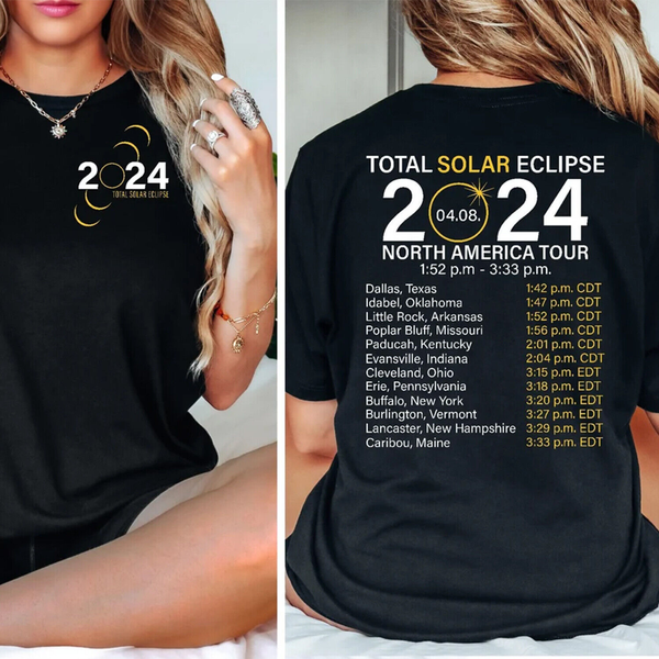 2024 Total Solar Eclipse North America Tour T-Shirt-image