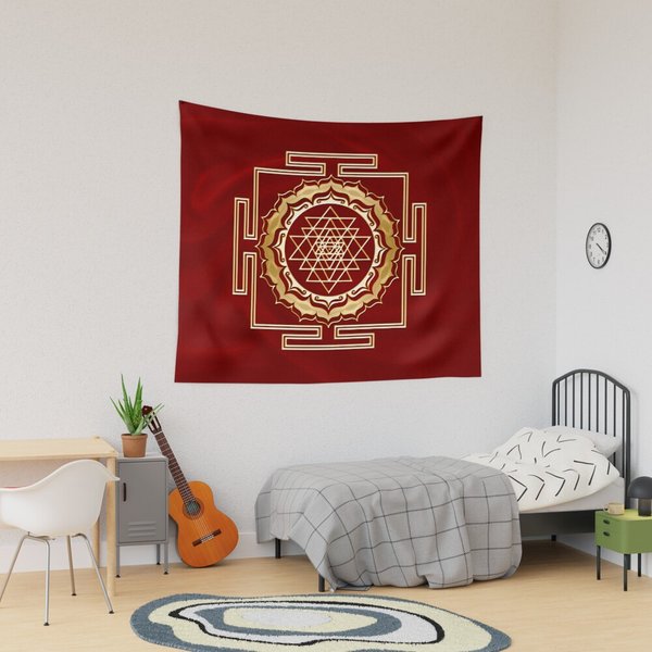 Shri Yantra - Cosmic Conductor Of Energy, Sacred Geometry Tapestry-image