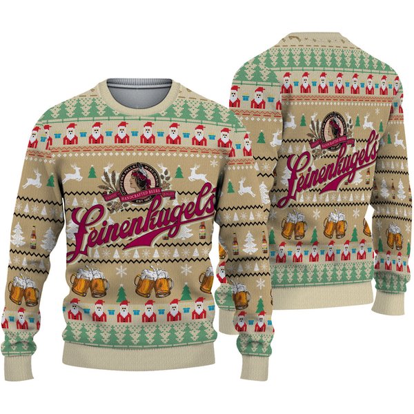 3D Leinenkagels Ugly Sweater Beer Drinking Christmas-image
