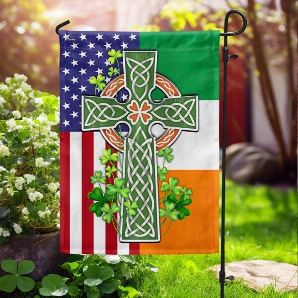 Irish Celtic Cross Garden Flag-image