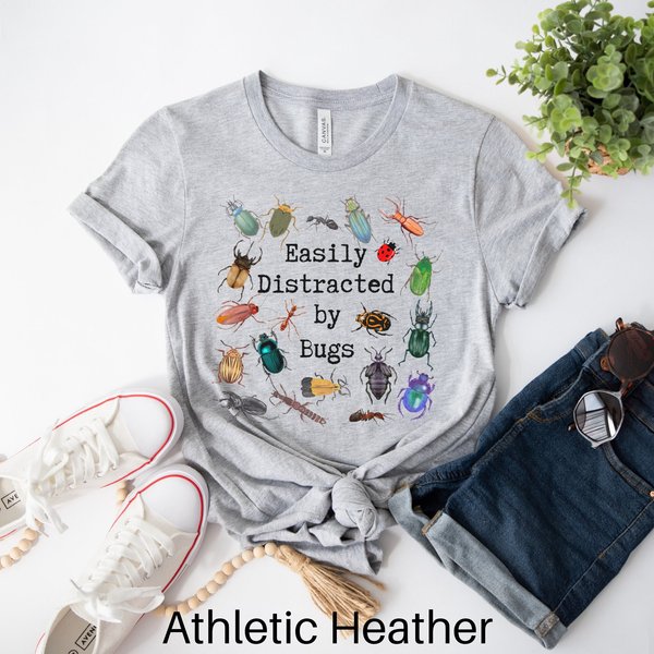 Easily Distracted By Bugs Insect Prints T-Shirt-image