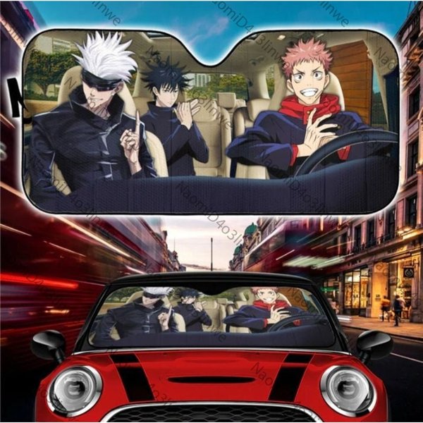 Jujutsu Satoru Anime Team Driving Gojo Car Auto Sun Shades-image