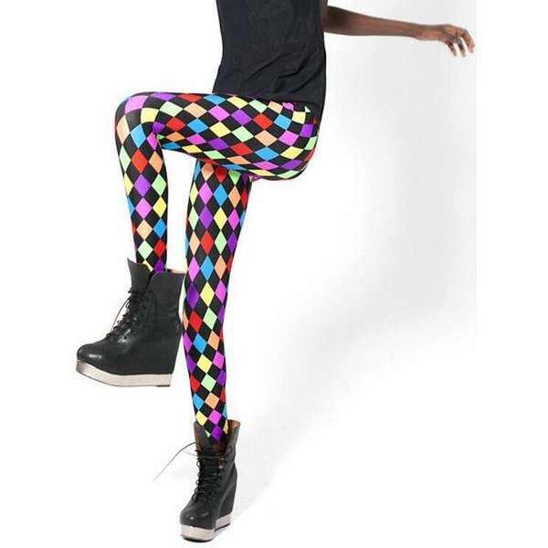 Harlequin Multicolour Stretch Funky Leggings-image