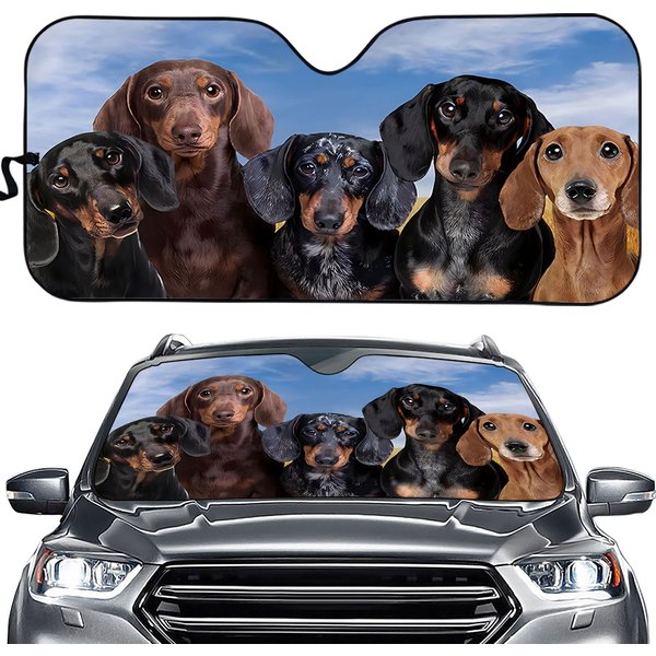 Dachshund Car Sunshade Dog Windshield Sunshade-image