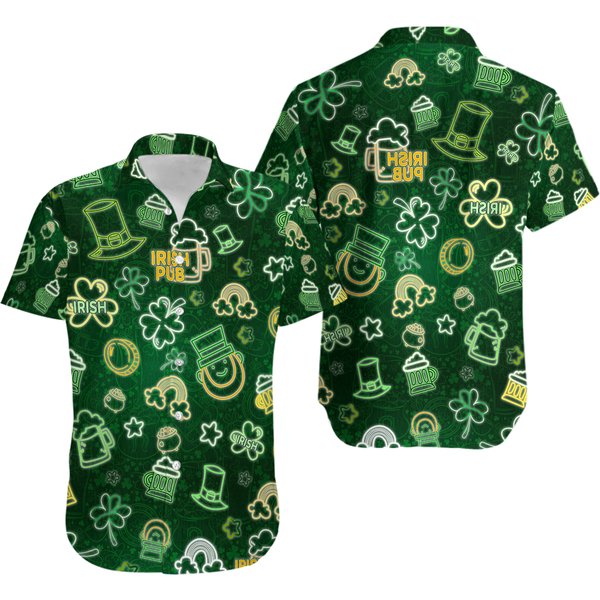 Irish Pub St Patrick's Day Hawaiian Shirt-image