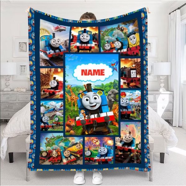 Personalized Thomas The Train Blanket, Thomas & Friends Birthday Blanket-image