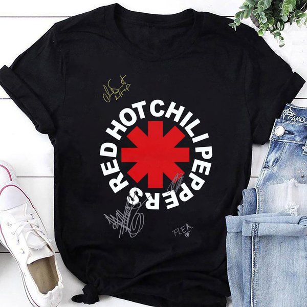 Red Hot Chili Peppers Band Logo T-Shirt, Red Hot Chili Peppers 2024 Tour T-Shirt, Rhcp Rock Band Signatures Shirt-image