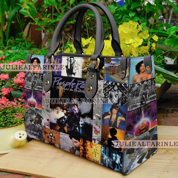 Prince Pur Rain Handbag, Prince Purple Leather Bag-image