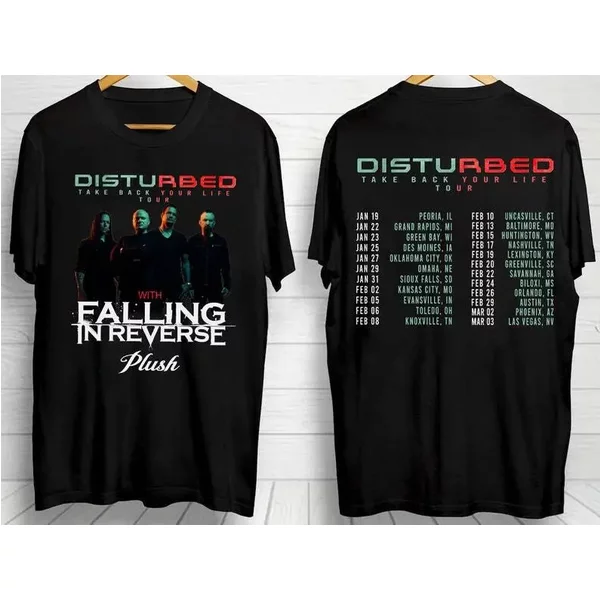Disturbed Take Back Your Life Tour Falling In Reverse 2024 Tour T-Shirt-image