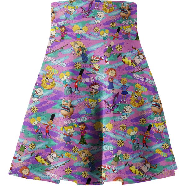 90S Cartoons Women's Skater Skirt-image