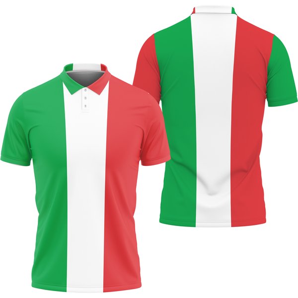 Italian Flag Golf Polo Shirt, Italian Flag Polo Shirt-image