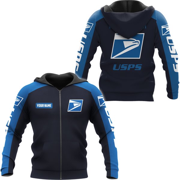 Us Postal Worker Zip Hoodie, Postal Worker Zip Hoodie 3D-image