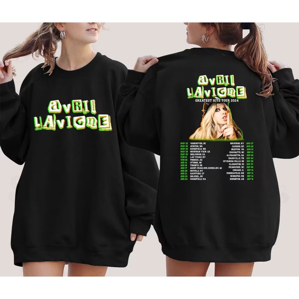 Printed 2 Sides Avril Lavigne Greatest Hits Tour Music Shirt-image